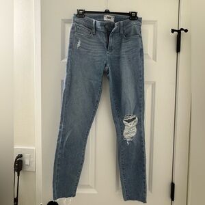 Skinny High-Rise Distressed Women's Jeans - Light Blue